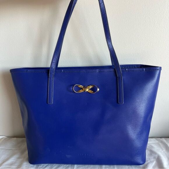 TED BAKER Purple XL Laptop Jjesica Shoulder Bag Icon Tote Bow - Picture 4 of 10